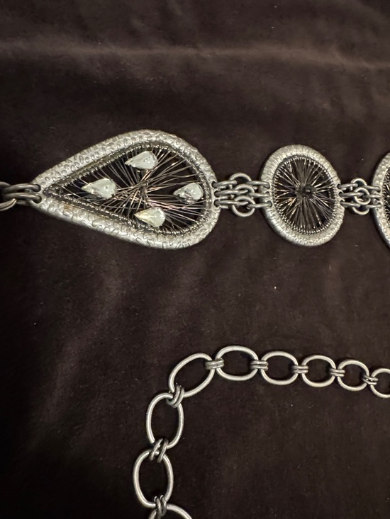 Chico’s Silver-Tone Filigree Link Waist Chain Belt. NWOT. Size S-M - Picture 7 of 9